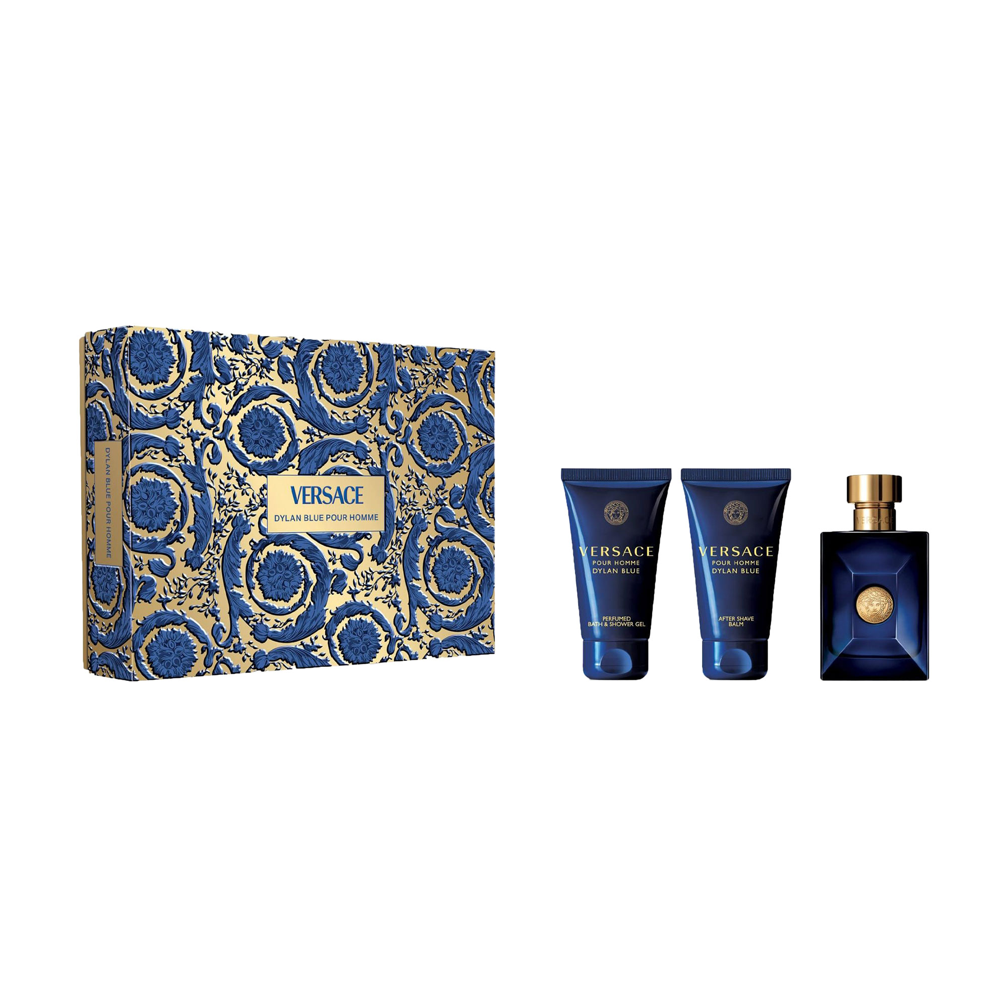 Парфумований набір чоловічий Versace Dylan Blue Pour Homme Set (туалетна вода, 50 мл + гель для душу, 50 мл + бальзам після гоління, 50 мл)